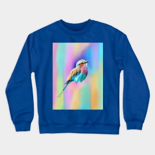 Lilac Breasted Roller Pastel Watercolor Crewneck Sweatshirt